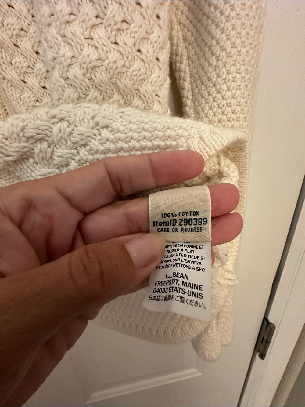 L.L.Bean Women's Signature Cotton Fisherman Sweater Size Large - Picture 9 of 9